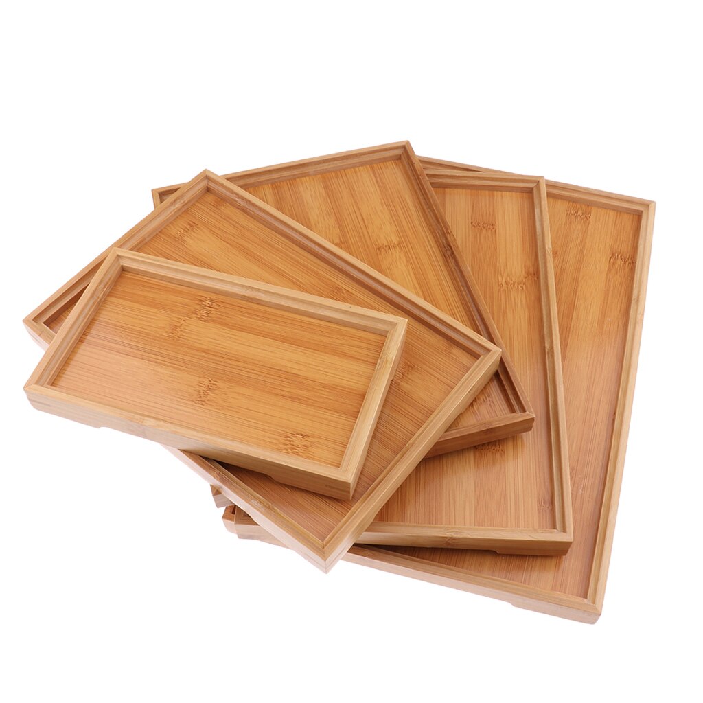 Various Wood Serving Trays Set Platter Decor Food Drinks Dining Bar Pub