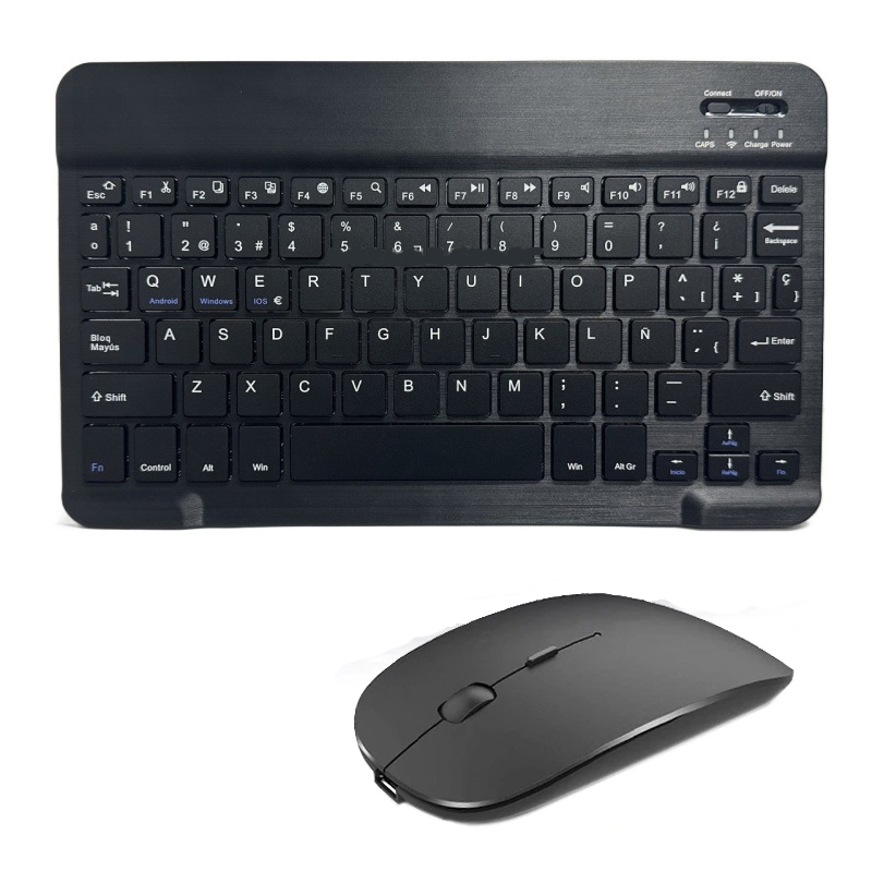 Spanisch Französisch Bluetooth Drahtlose Tastatur Azerty Russisch Koreanisch Für iPad Mac PC Tablette praktisch Laptop Und Maus Mini Mit N: khaki