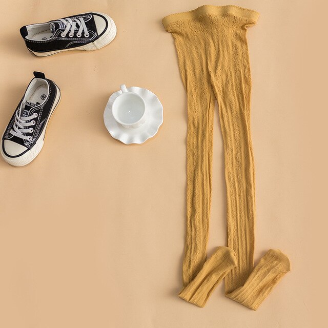 Fin gode barn jenter strømpebukse casual hvit svart bomull stretch tynn pustende tights for barn jenter: Oransje / 3-5 år