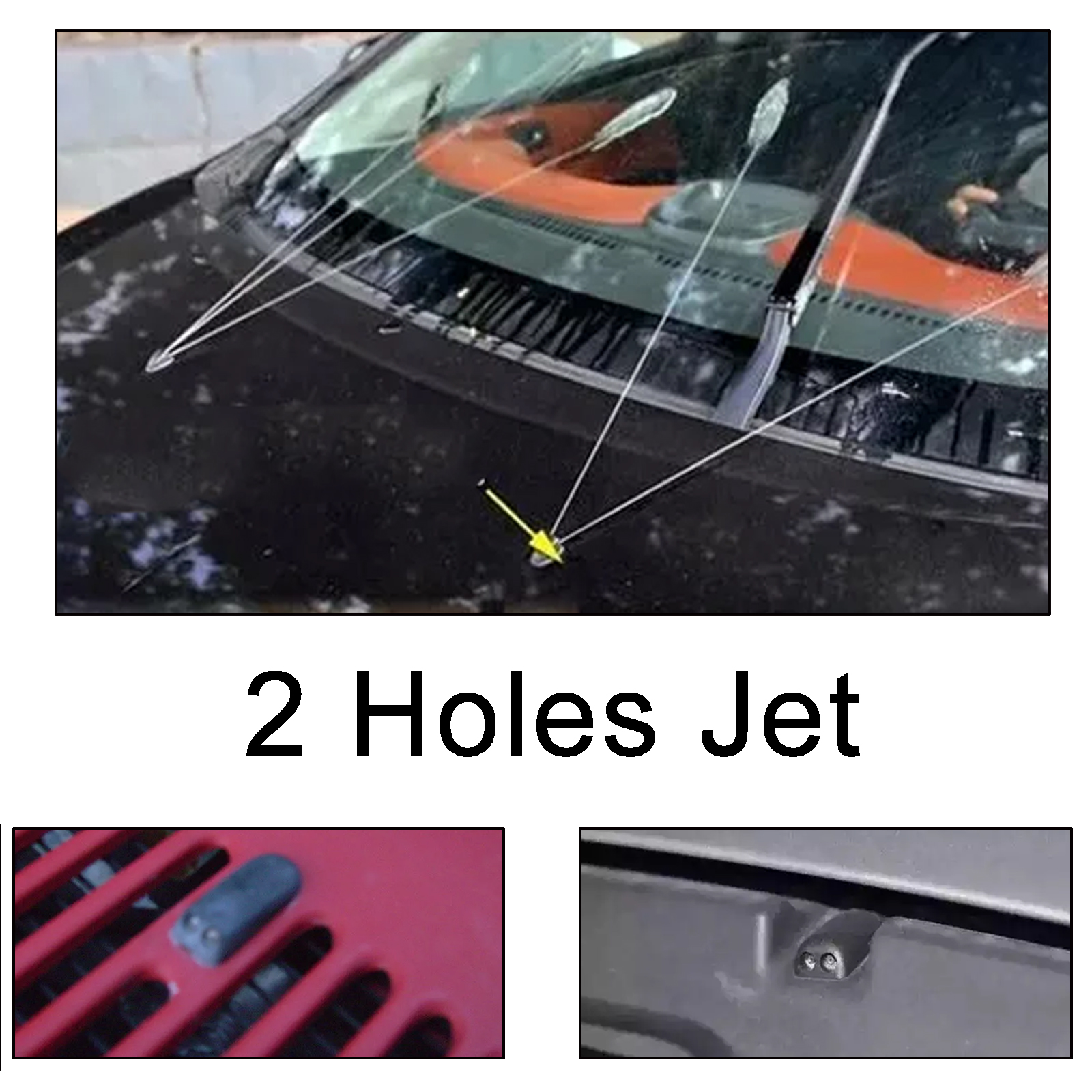 2x Front Windscreen Washer Jets Nozzle Water Sprayer For VW T4 Transporter Polo Jetta Golf Passat Golf MK2 MK3 OE# 191955985A