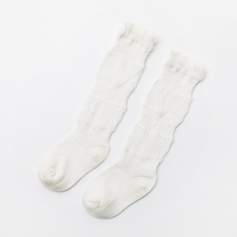 Wecute Frühling Herbst unisex Baby Jungen Lange Socken Baumwolle freundlicher Socke Kniehohe freundlicher Mädchen Socken Einfarbig Bein wärmer: Weiß / Pro 0-1Jahr