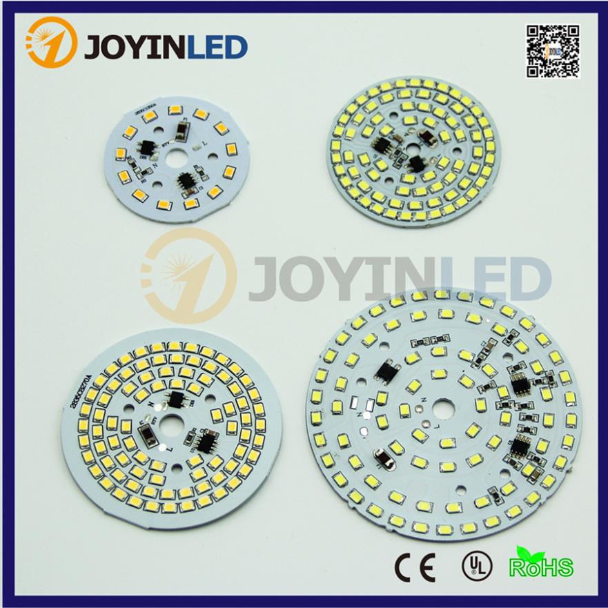 2 st/lot pcb ljuskälla dimbar smd 2835 led pcb chips 9w 12w 15w ac led moduler