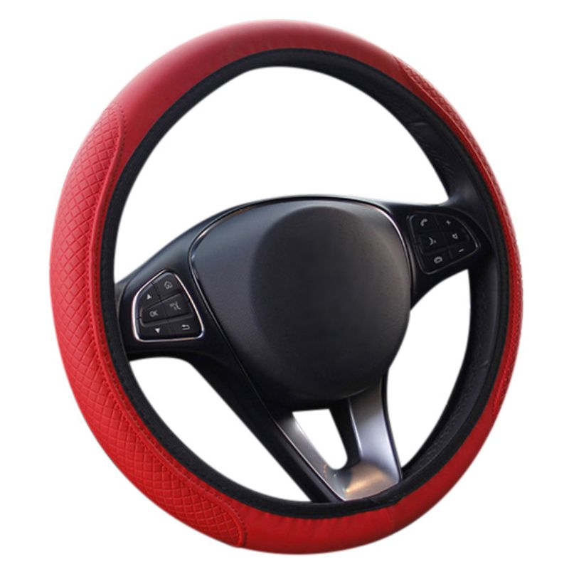 Onewell bilfiber hud ratdæksel åndbar bil auto universal elastisk skridsikker ratdæksler bil styling