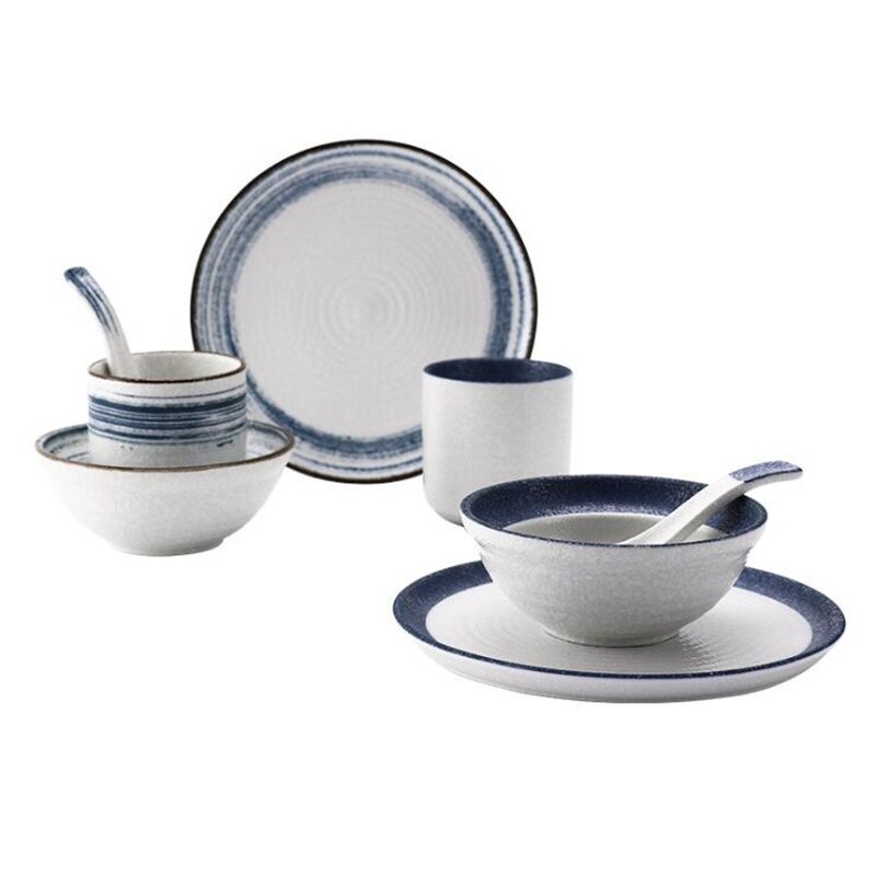 Personal Dinner Plate Set Ceramic Kitchen Plate Tableware Set Food Dishes Rice Salad Noodles Bowl Soup Kitchen Cook Tool 1pc