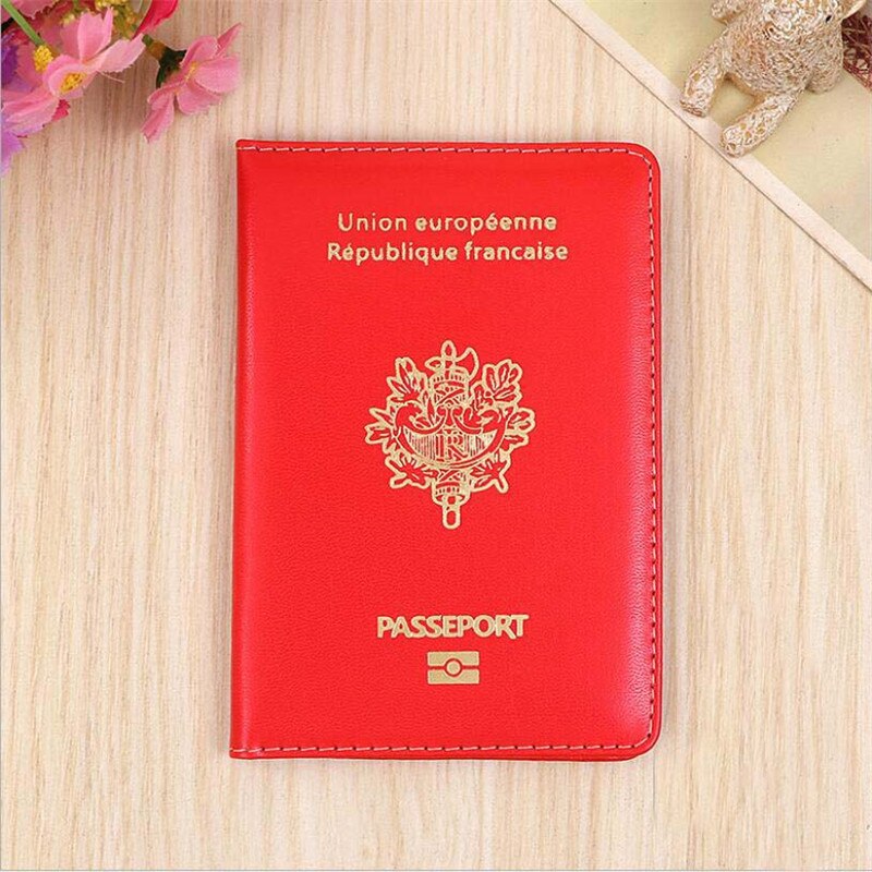 Étui de Passeport français, couverture de Passeport, édition originale, étui de voyage, porte-cartes: Red