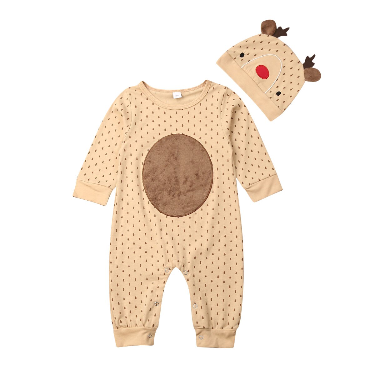 Citgeett di Caduta di Autunno Sveglio Appena nato Del bambino Della Ragazza del Ragazzo di Natale Cervo Pagliaccetto Tuta Cappello vestito Vestiti di Abiti Di Natale 0-18M