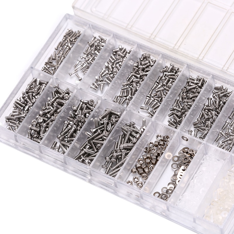 1000Pcs/set Screws Repair Kit Tools Set Tiny Assortment For Clock Watch Eye Glasses For Parts Repair Kit