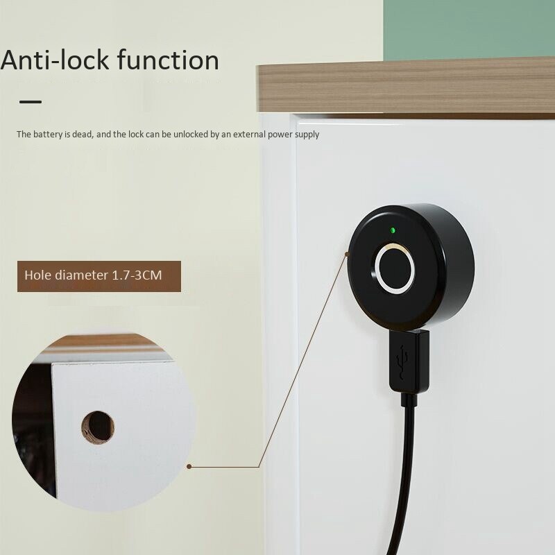 Fingerprint Lock Locker Lock Electronic Lock Keyless Fingerprint Padlock File Cabinet Lock for Gym School Drawer