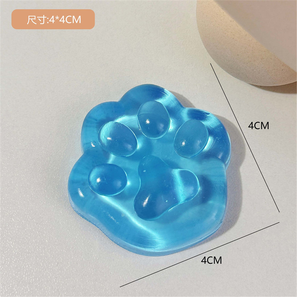 Fidget Toy Mini Squishy Toys Mochi Ice Block Stress Ball Toy Kawaii Transparent Cube cat paw fish Stress Relief Squeeze Toy: WHITE