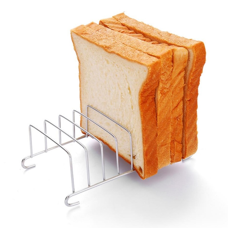 8 Slots Non Stick Toast Rack Holder Bbq Rvs Veilig Rechthoek Lucht Friteuse Accessoires Organizer Keuken Benodigdheden