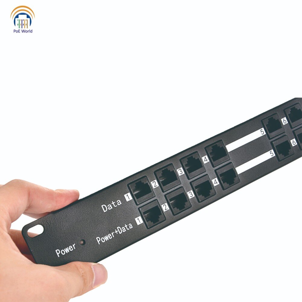 Rack Mounted PoE injector passive 12 Port Power over Ethernet Injector 10/100Mbps data speed for CCTV network Mikrotik IP camera