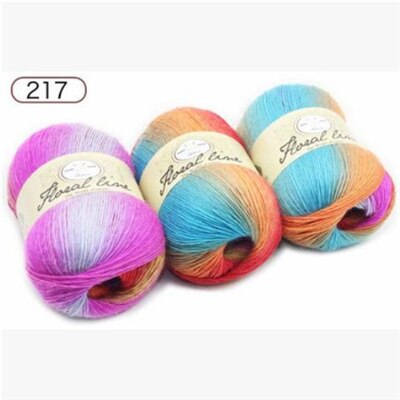 1pc 100g sektion farvet uld regnbue garn hånd strik hæklet tykt garn gør det selv håndværk varmt tørklæde sweater pude 360m: 217