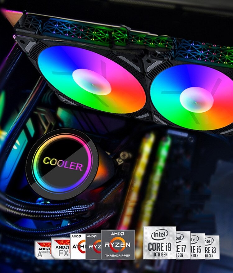 Water Cooling CPU Cooler computer RGB Water Cooler Heatsink Integrated CPU Cooling fan Radiator LGA 1151/AM3+/AM4