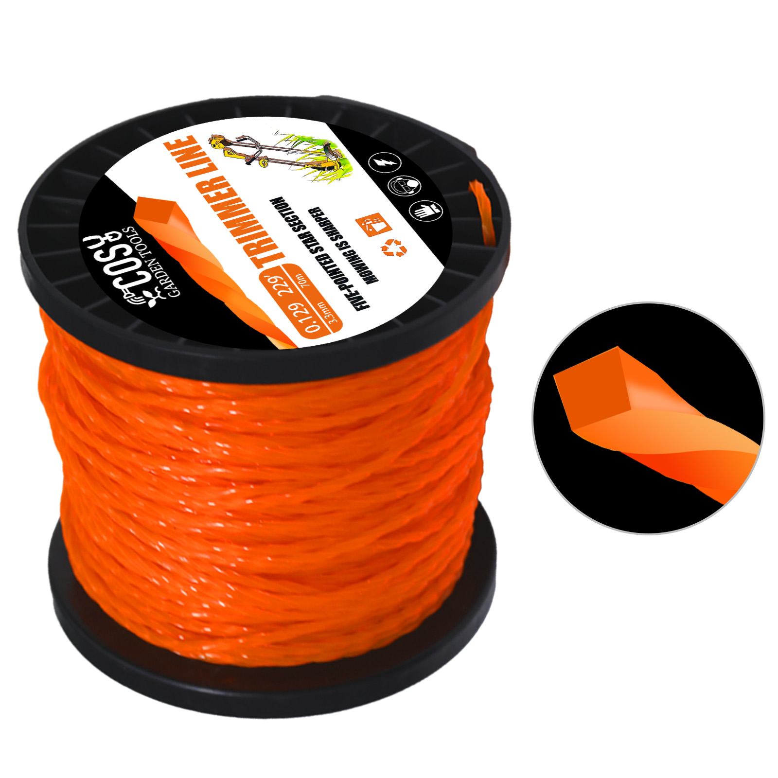 100 m Nylon Freischneider Strimmer Trimmer Linie Kabel Draht 2,7/3,0/4,0mm DIA Für STIHL Nylon Rasenmäher linie Garten Power Werkzeug Teile: Orange