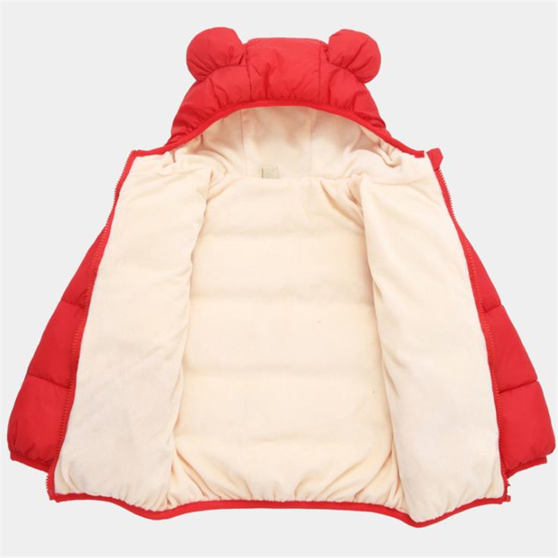 Thick Baby Snowsuit Hooded Winter Coat Cotton Baby Snow Wear 5 Color Solid Kids Snowsuit for Boys and Girls