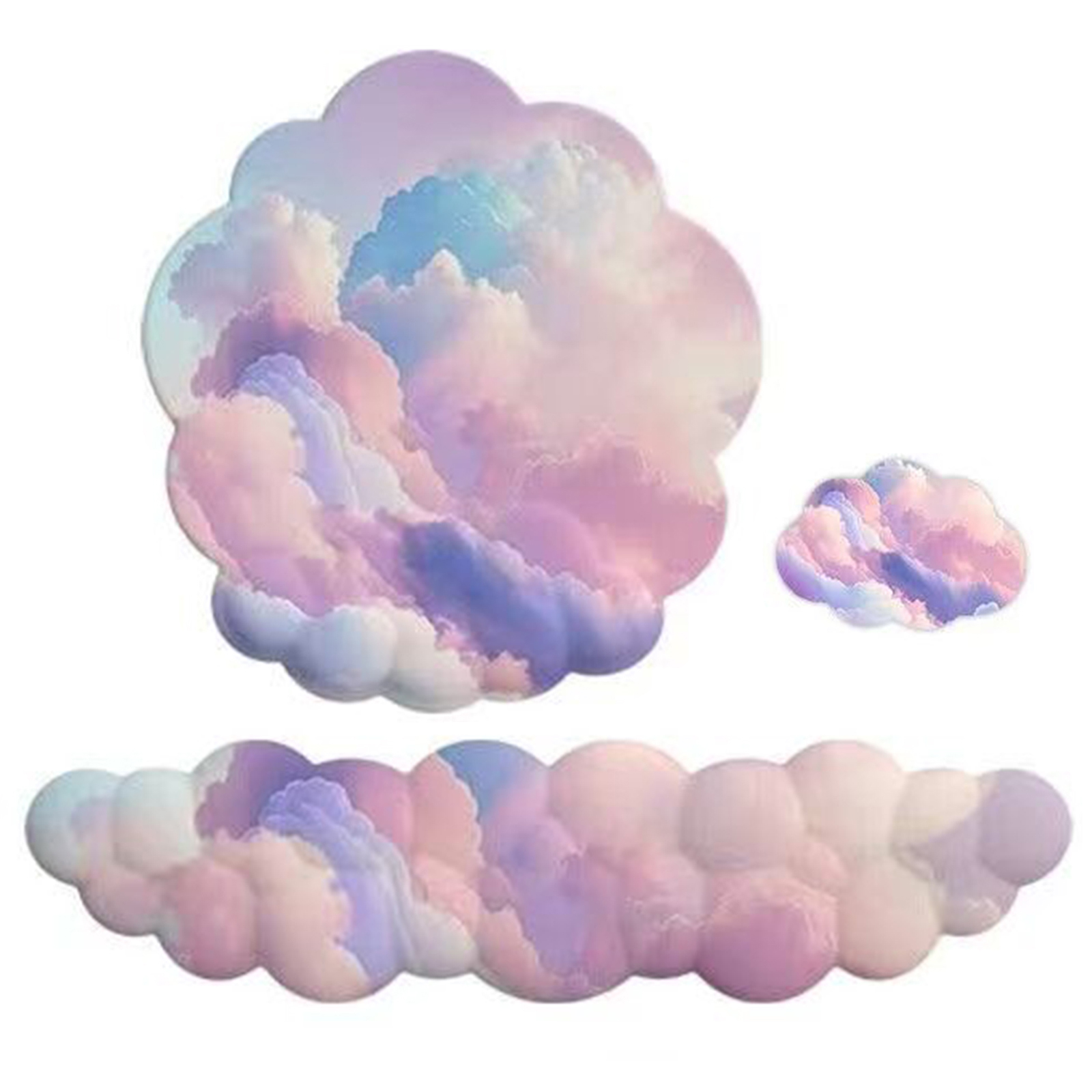 Cloud Gradient Gaming Keyboard Pad Wrist Pad Cloud Wrist Pad Mouse Pad Ergonomic Laika Foam Memory Non-Slip Support Office: SKY BLUE