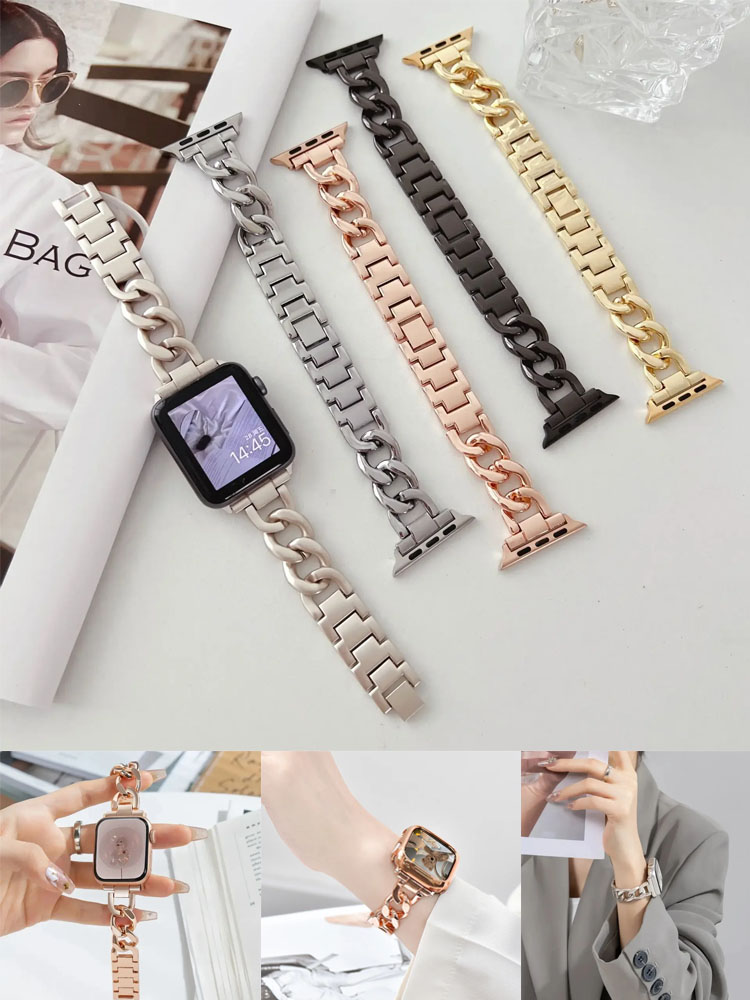 Correa de Metal para Apple Watch Ultra 49mm 10 9 8 7 banda 42mm 45mm 46mm pulsera de cinturón para mujer iWatch Series 6 SE 40/41/44mm