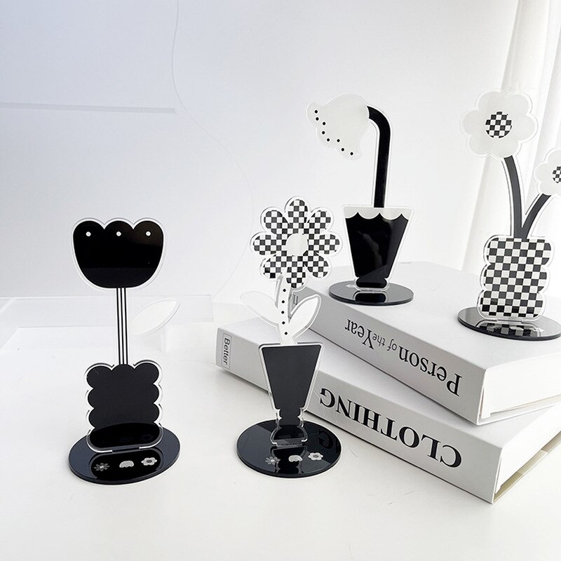 Acrylic Flower Desktop Photo Message Clip Table Number Holder Business Place Card Stand Rack Wedding Decoration Party Supplies