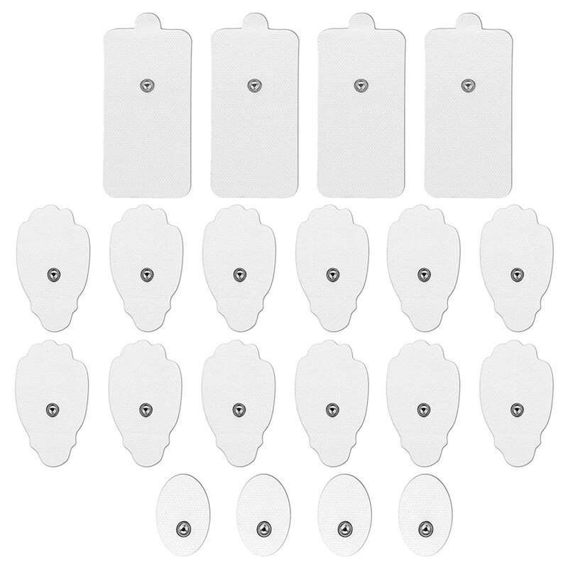 Pads de eletrodo, pads de substituição auto-adesivo reutilizáveis para estimulador muscular de unidades de dez, pads de pequeno médio e grande, 20 peças
