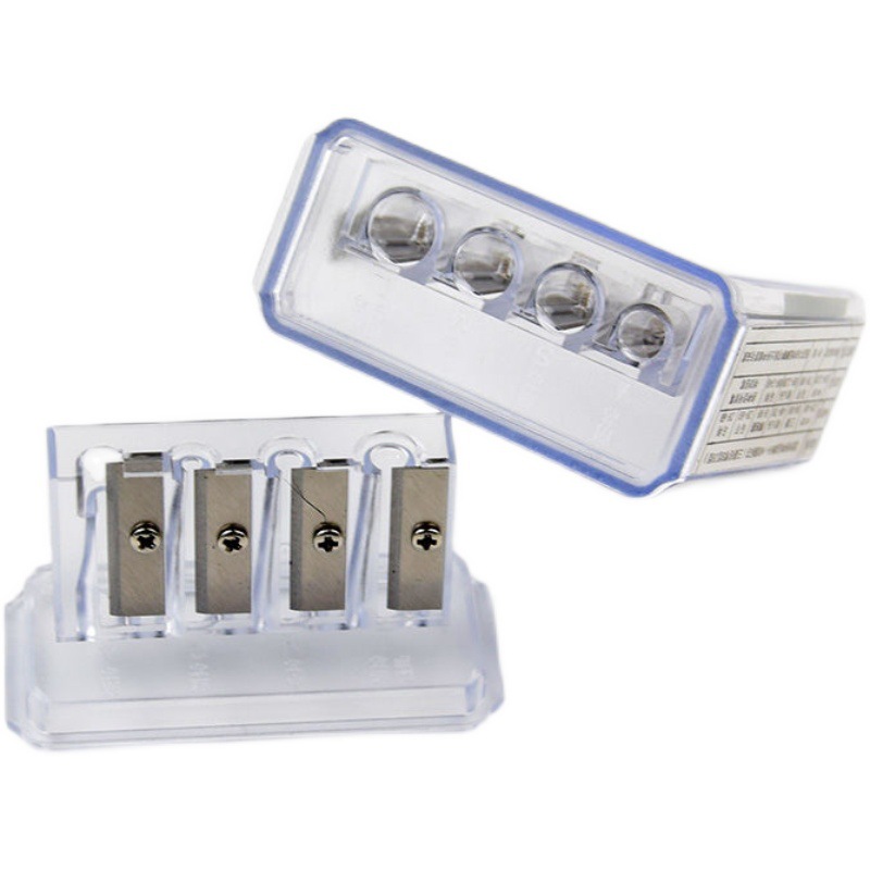 4-gaats puntenslijper Multifunctionele puntenslijper met deksel voor houtskoolpotloodschetspotloden tekenen: WHITE