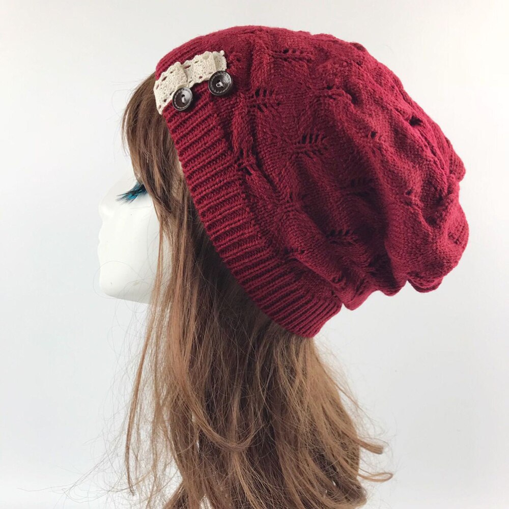 Stijlvolle Winter Hoed Eenvoudige Warmer Cap Koude Bescherming Hoed Creatieve Outdoor Gebreide Hoed Voor Lady Meisjes (Rood)