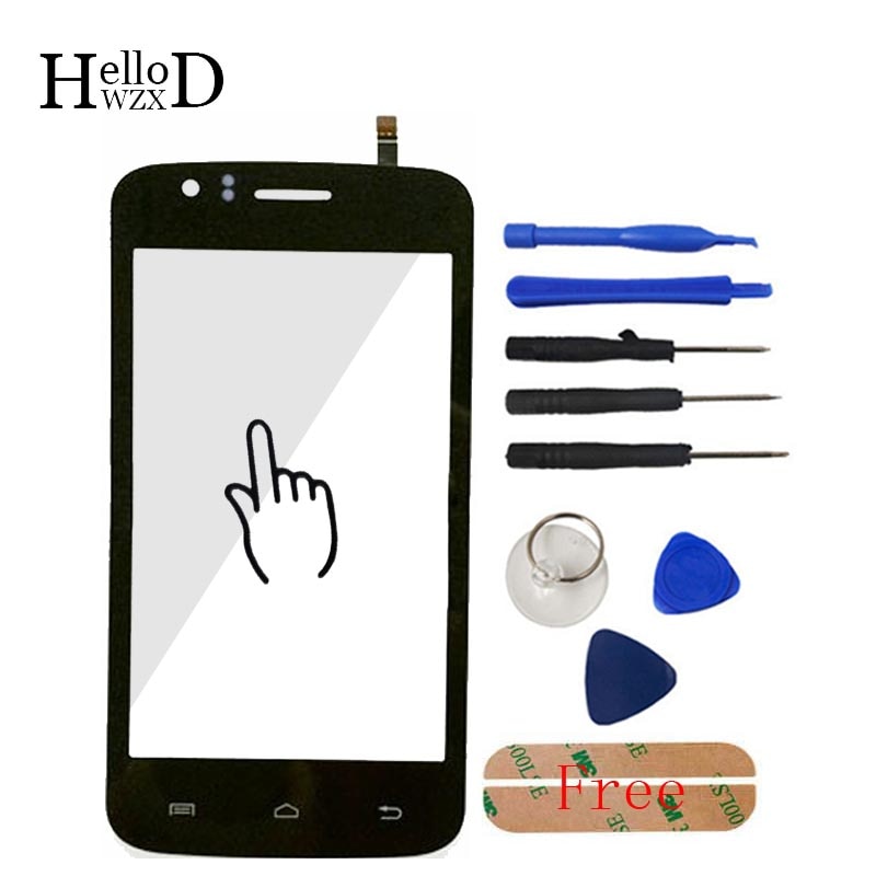 4.0 ''Telefone Toque Vidro Frontal Lente Tela Sensível Ao Toque Para Explay Atom Tela de Toque Sensor de Toque Digitador de Vidro Painel + 3 3M Adesivo