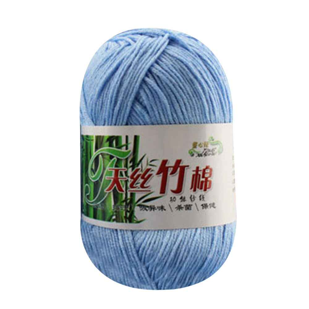 Bamboe Katoenen Garen Zachte Kamgaren Weven Sjaal DIY Draad Breien Handschoen voor Stof voor Handwerk: 09 light blue 