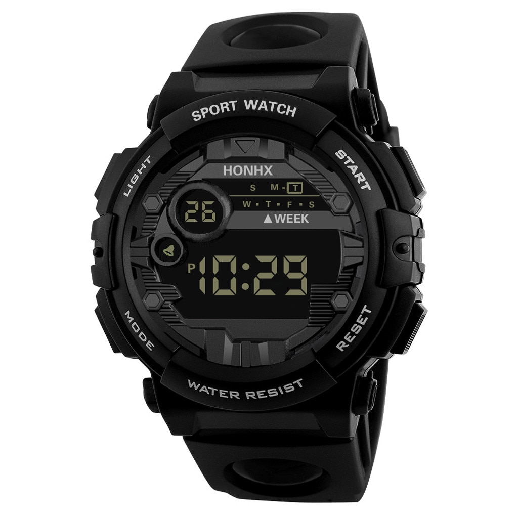 Luxe Heren Horloge Digitale Led Horloge Datum Sport Mannen Outdoor Elektronische Horloge Horloges Outdoor Multi-color Digitale Horloges # p2: Black