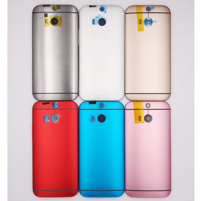 BaanSam Batterij Deur Back Cover Top Vel Onderste Vel Dual Sim-kaart Lade Behuizing Case Voor HTC One 2 m8 Met Zijknoppen