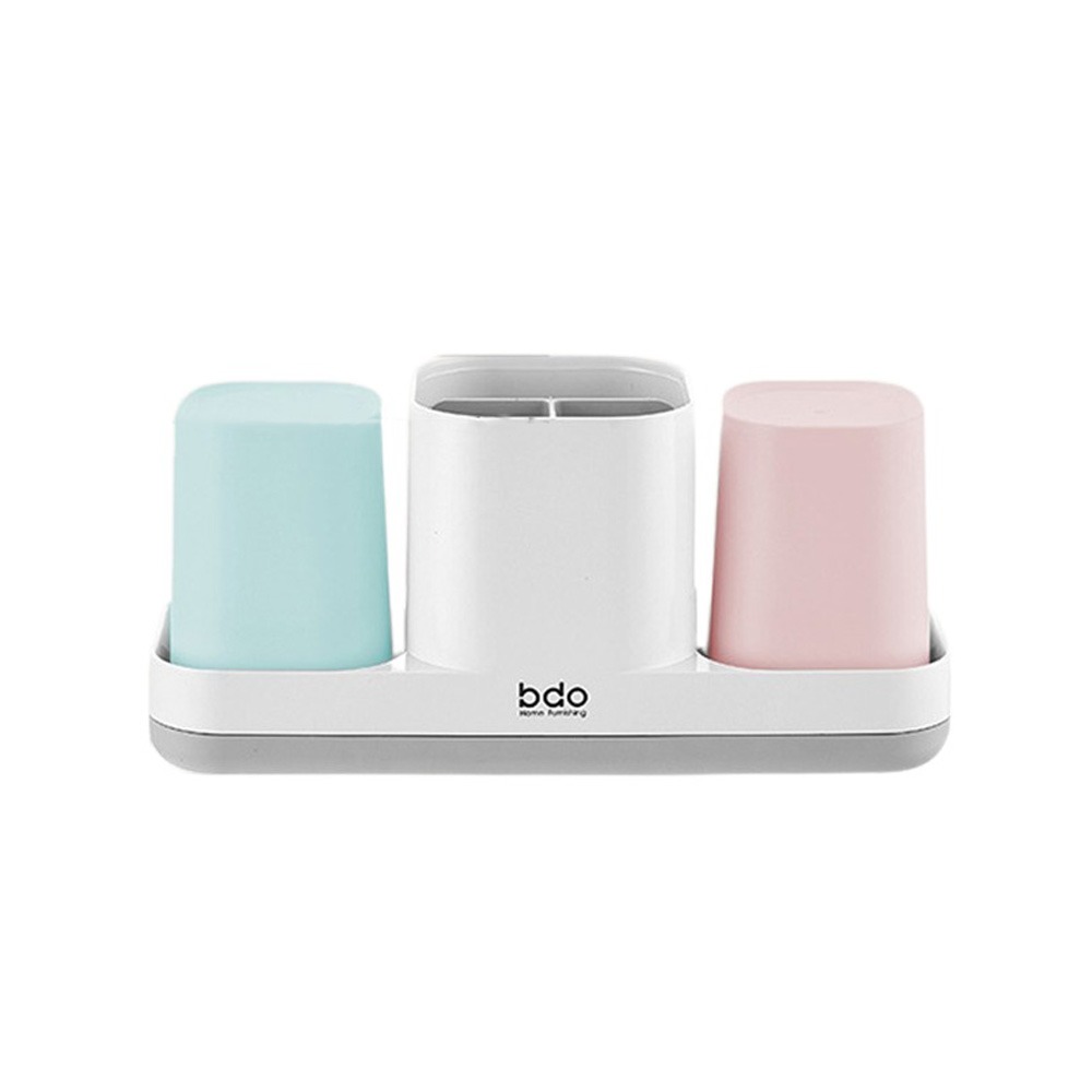 Wielofunkcyjny Prosty Zestaw Uchwytów na Szczoteczki robić Zębów Ociekacz Antypoślizgowy Stojak robić Przechowywania Szczoteczek Plastikowy Stojak na Kubki robić Mycia Łazienka: zielone światło