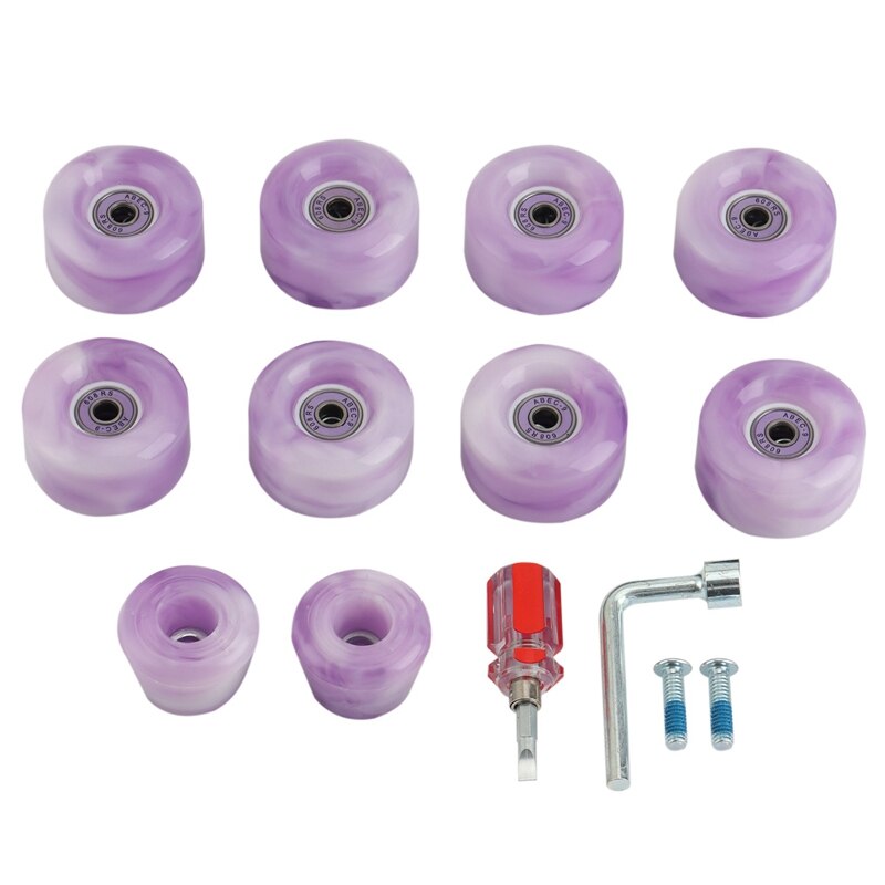 8 Pack 82A Roller Skate Wielen 32X58Mm, Skate Wielen Met Lagers Geïnstalleerd Dubbele Rij Schaatsen Accessoires: Paars