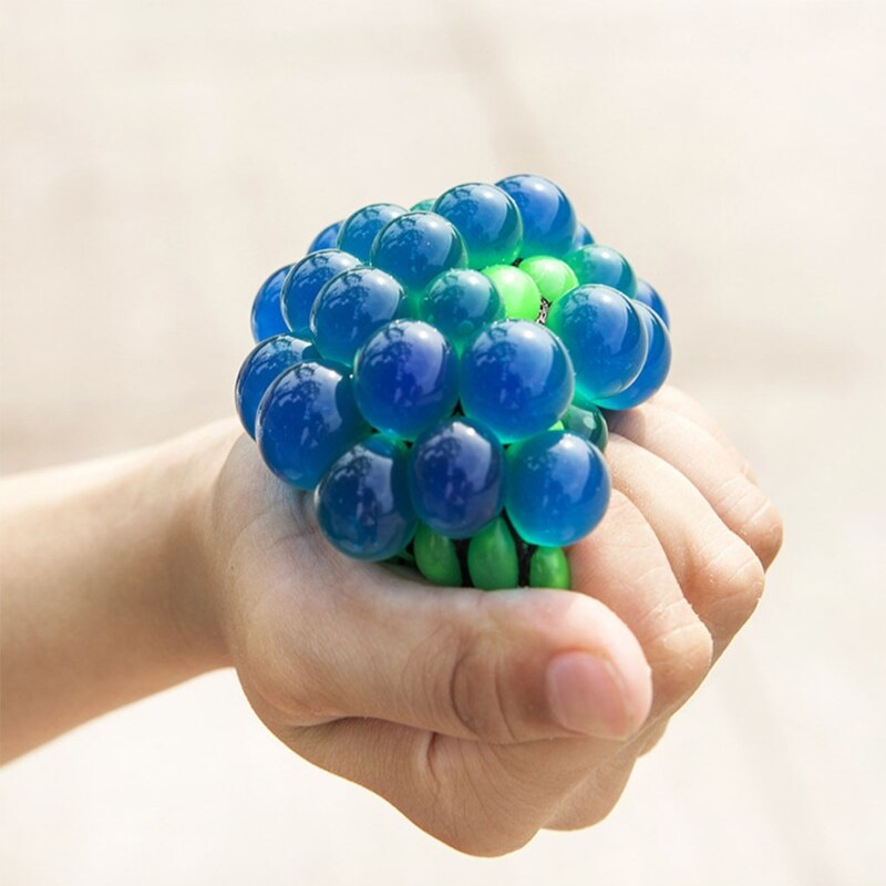 1PC Anti-Angst Gittergewebe Ball Interaktive Spielzeug für Kind Kleinkind Spezielle Bedürfnisse Druck Linderung entlüften Ball Spielzeug TPR trauben Ball