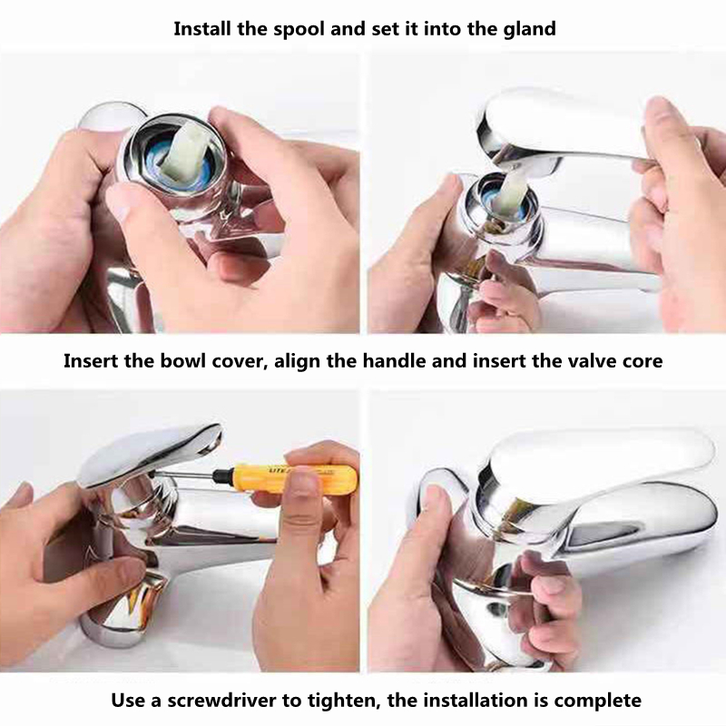 Bathroom Replacement Faucet Single Chrome Lever Handle Kit 35mm 40mm For single lever pressure balance bath and shower Taps