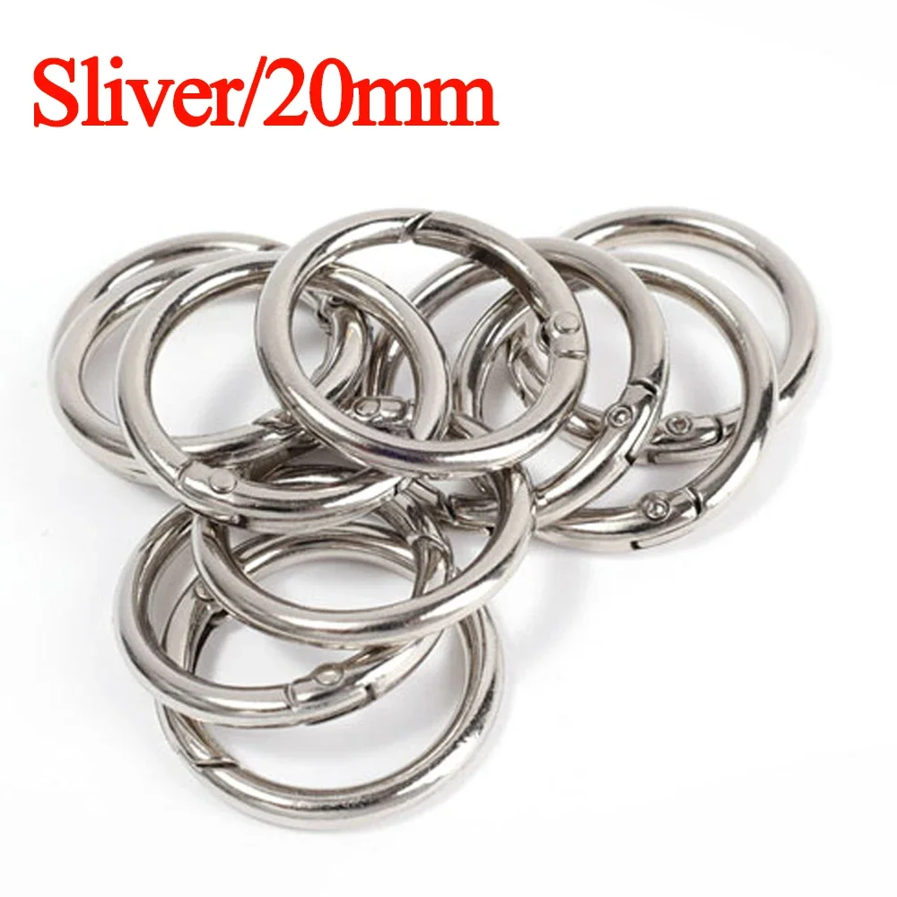 10/50pcs Metal O Ring Spring Clasps for DIY Jewelry Openable Round Carabiner Keychain Bag Clips Hook Dog Chain Buckles Connector