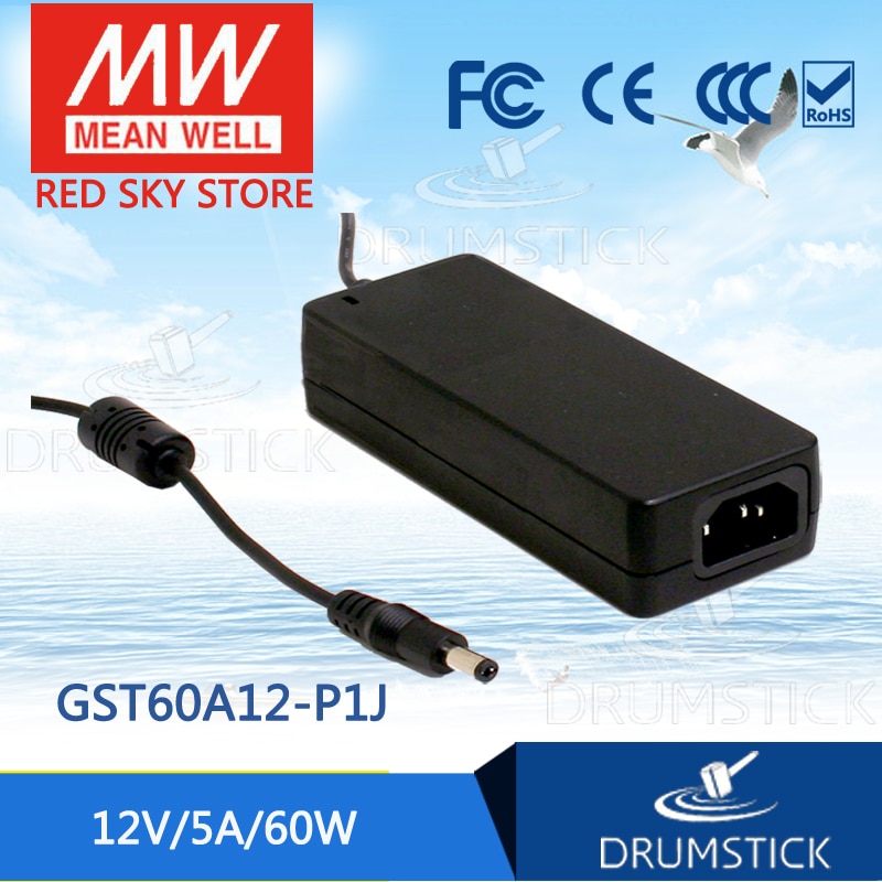 Steady MEAN WELL GST60A12-P1J 12V 5A meanwell GST60A 12V 60W AC-DC High Reliability Industrial Adaptor