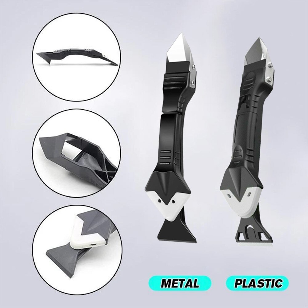 5in1 Sealant Removal Tool Glue Heads Glue Scrapers Set Silicone Tool Kit Scraper Caulk Die Removal Kit Cleaning Tool