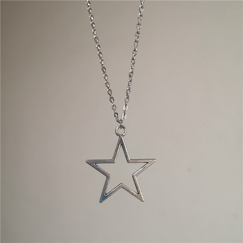 Kpop Cool Punk Vintage étoile pendentif chaînes collier pour hommes femmes Egirl Hip Hop années 90 Grunge esthétique EMO bijoux Y2k accessoires: Couleur or pur