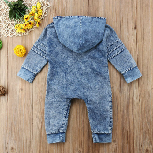 Pudcoco-Pelele vaquero con cremallera para niños, mallas, trajes