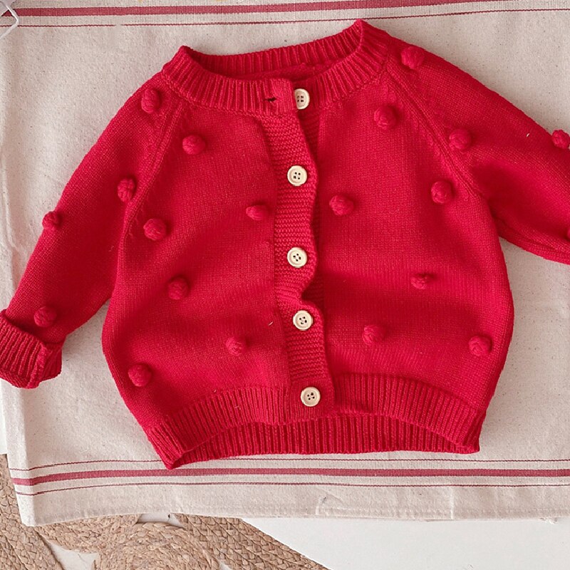 Baby Kids Clothes Girls Sweaters Autumn Cute Solid Knitted Coat for Girl 100% Cotton Long Sleeve Children's Clothing: Z373R / 24M