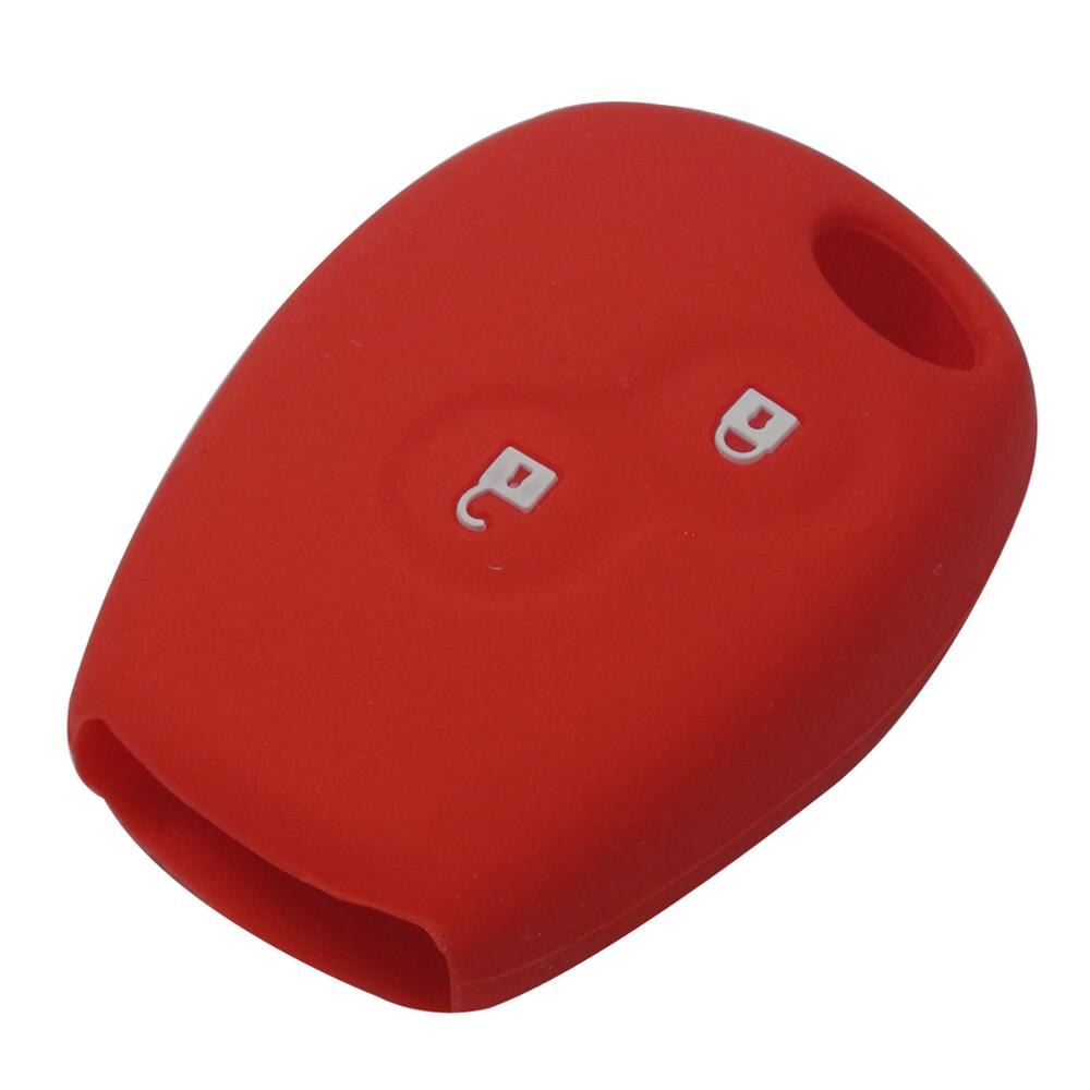 Funda de llave de control remoto para coche de goma de silicona con 2 botones para Renault Kangoo DACIA Scenic medane Sandero capture Twingo Modus: red