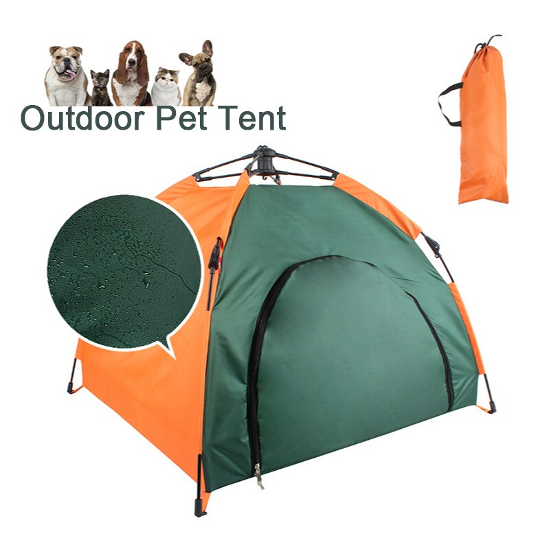 Ruox outdoor-haustierzelt, automatisch faltbar, katzenhaus, zwinger, regen- und sonnenschutz, tragbares haustierbett, auto-hundezelt