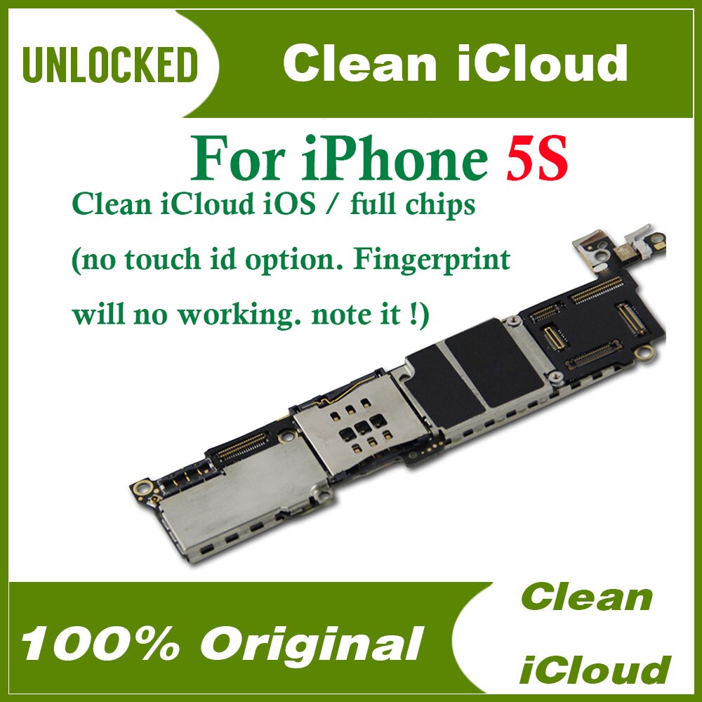 Placa base desbloqueada 100% Original para iphone 5S, placa lógica para iphone 5S con IOS + Chips completos, MB LBS