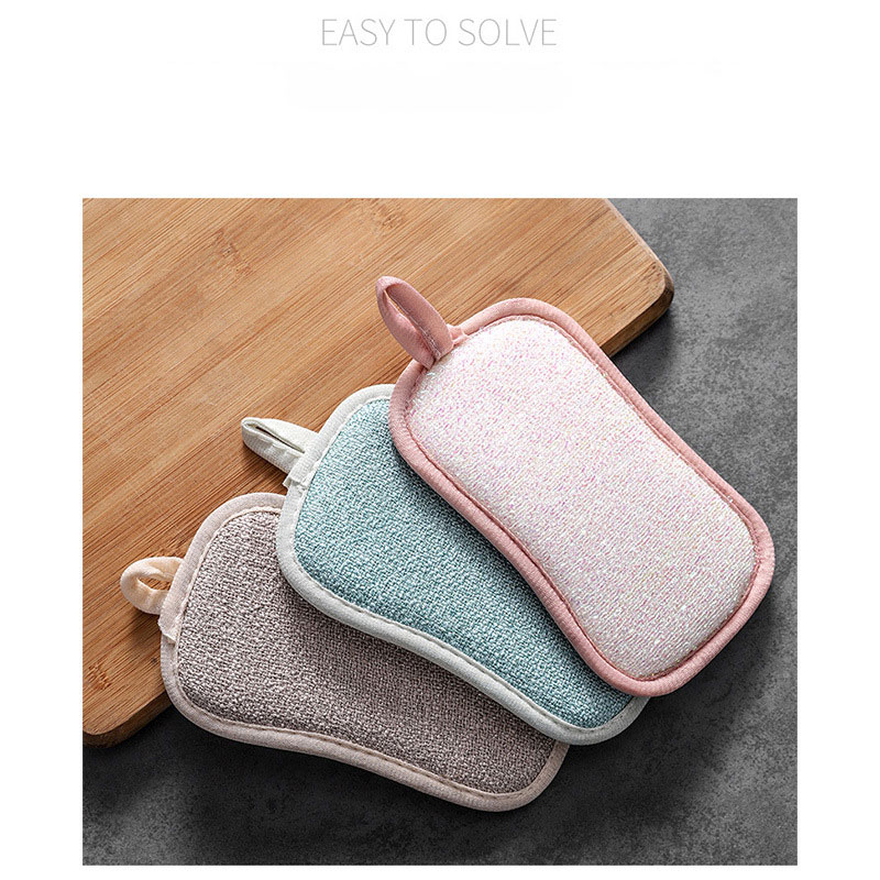 Esponja de nailon de doble cara para limpiar platos, cepillo de limpieza de descontaminación, estropajo, trapo, cocina, hogar, utensilios para lavar platos y tazas
