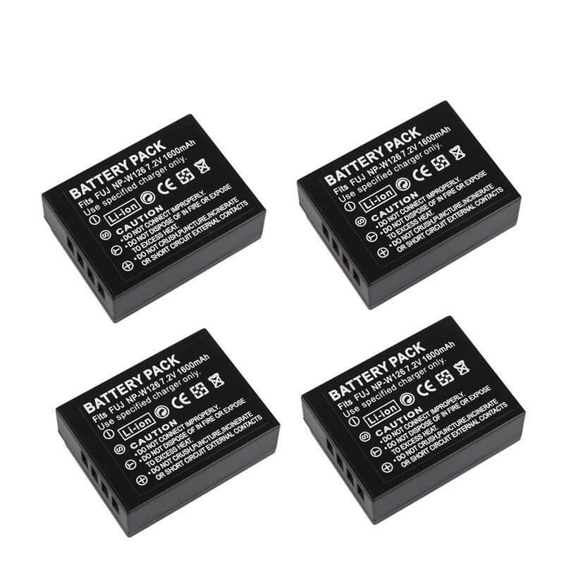 NP-W126 7,2 V 1600mAh NP W126 batería para Fujifilm Fuji X-T2 X-A3 XT2 XA3 X-T20 XT20 X100F NP-W126S de lentes intercambiables: 4 battery