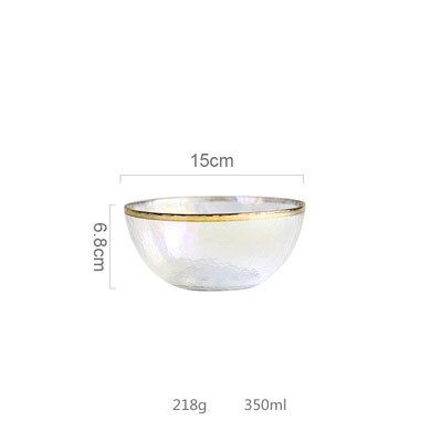 Blende farge malt måke glass bolle parabol syv farger gjennomsiktig hammer korn glass tallerken salat bolle frukt bolle vestlig matte: Bolle m