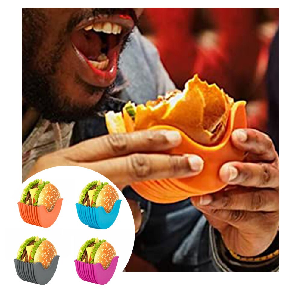 Burgerholdere av silikon gjenbrukbare smørbrød holder boks biffpress biffform hamburger bolle skall kjøkkenverktøy bpa-fri oppvask