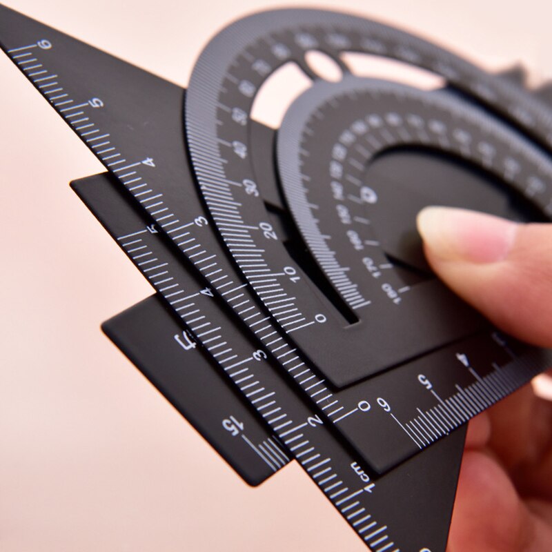 4Pcs Set Square Portable School Math Geometry Set Protractor Drawing RulerGeometry Set Protractor Drawing Ruler Math