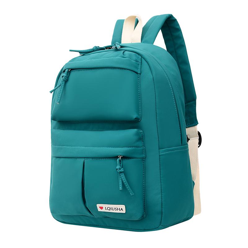 sac à dos femmes Nylon sac à dos sac d'école pour les filles adolescentes 15.6 pouces ordinateur portable sac à bandoulière femme Mochilas sac à dos: Green