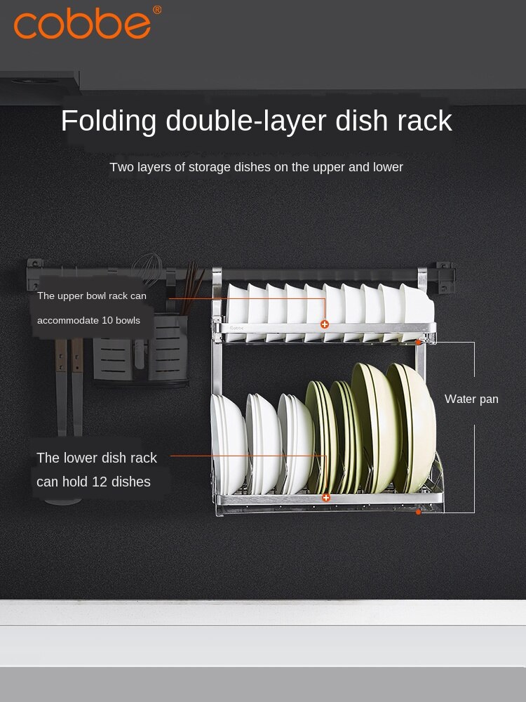 Stainless steel kitchen shelf wall hanging sauce rack hanging rack kitchen counter storage rack