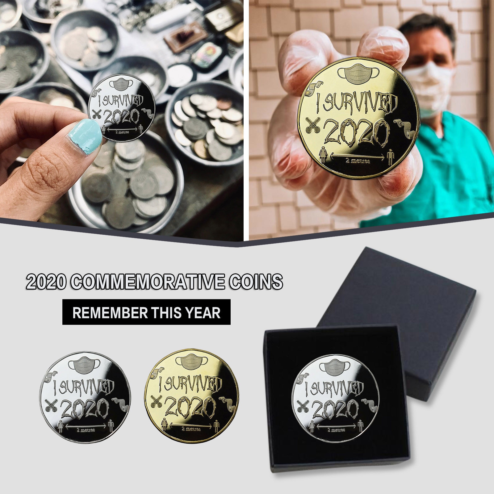 Mental Collection Metal Commemoratives Coin I Survived Commemorative Coin Memories Of The Past Special Souvenir